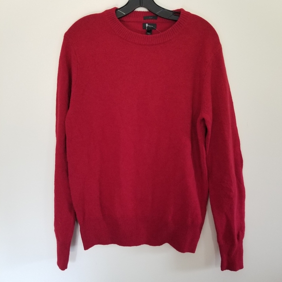 J. CREW 100% Lambswool Crewneck Pullover Sweater Crimson Red Slim Fit Size S - Picture 3 of 8